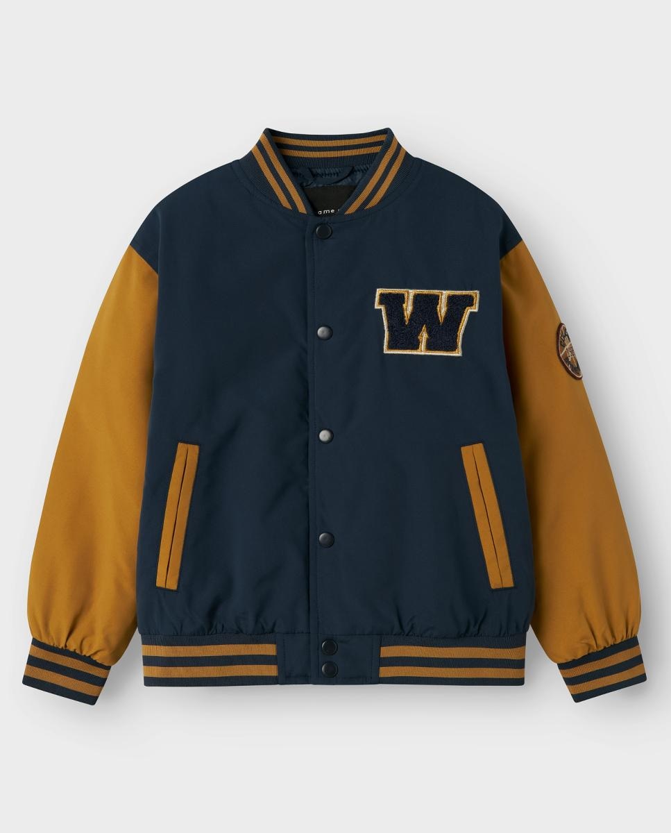 Blusão Bomber Bicolor Azul-marinho-1