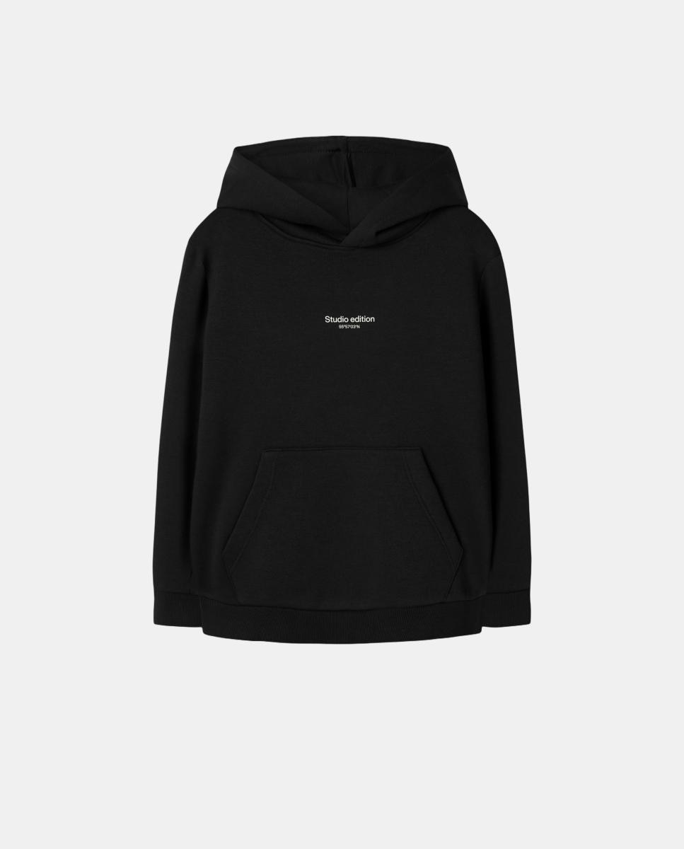 Sweatshirt com Bolso e Capuz Preto-2