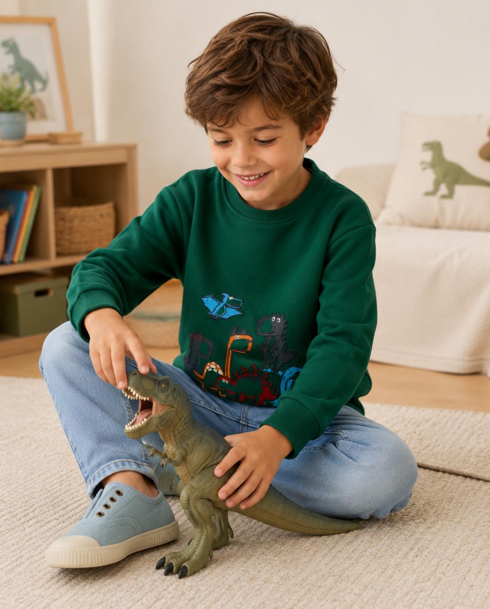 Sweatshirt com Dinossauros Verde-2