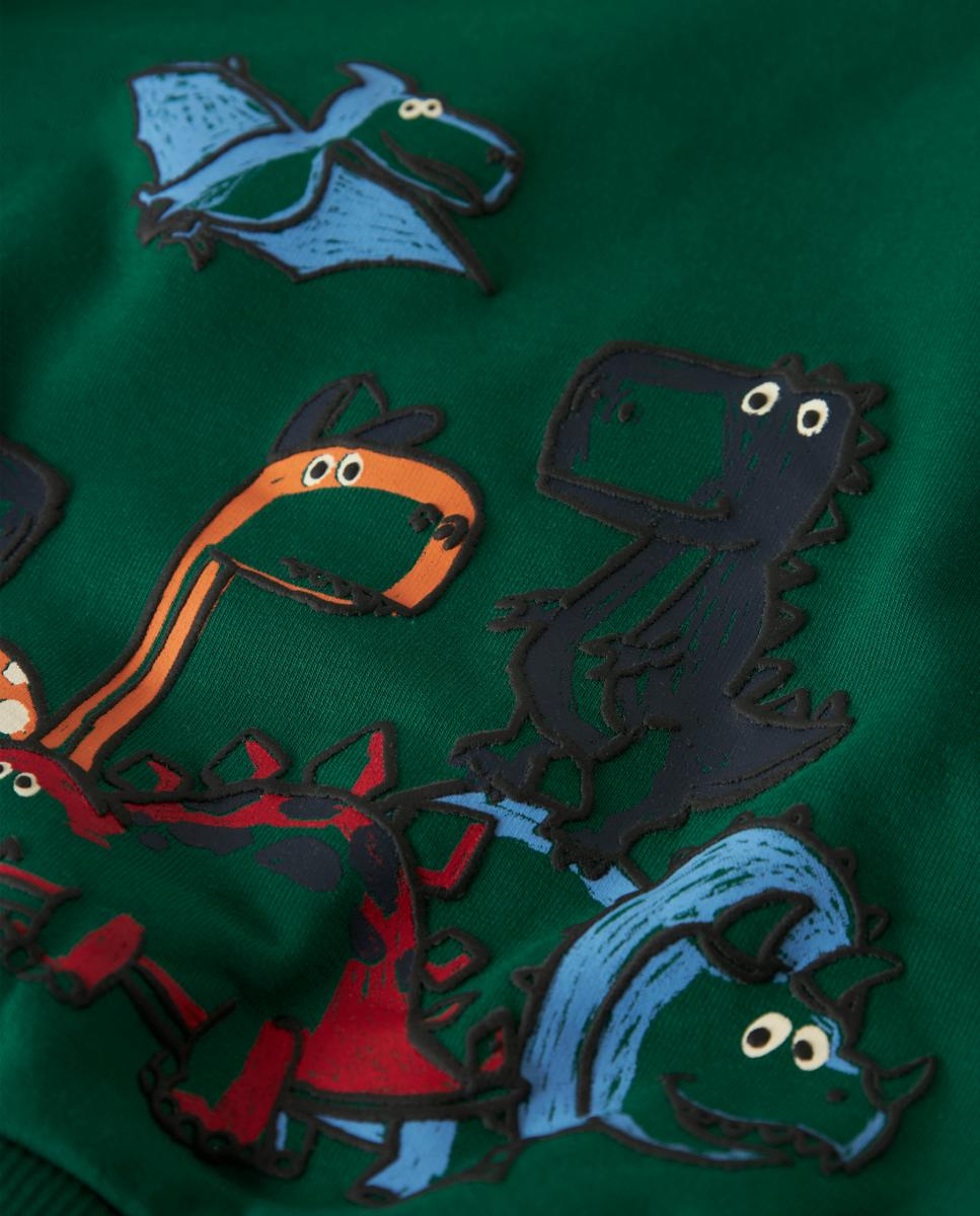 Sweatshirt com Dinossauros Verde-5