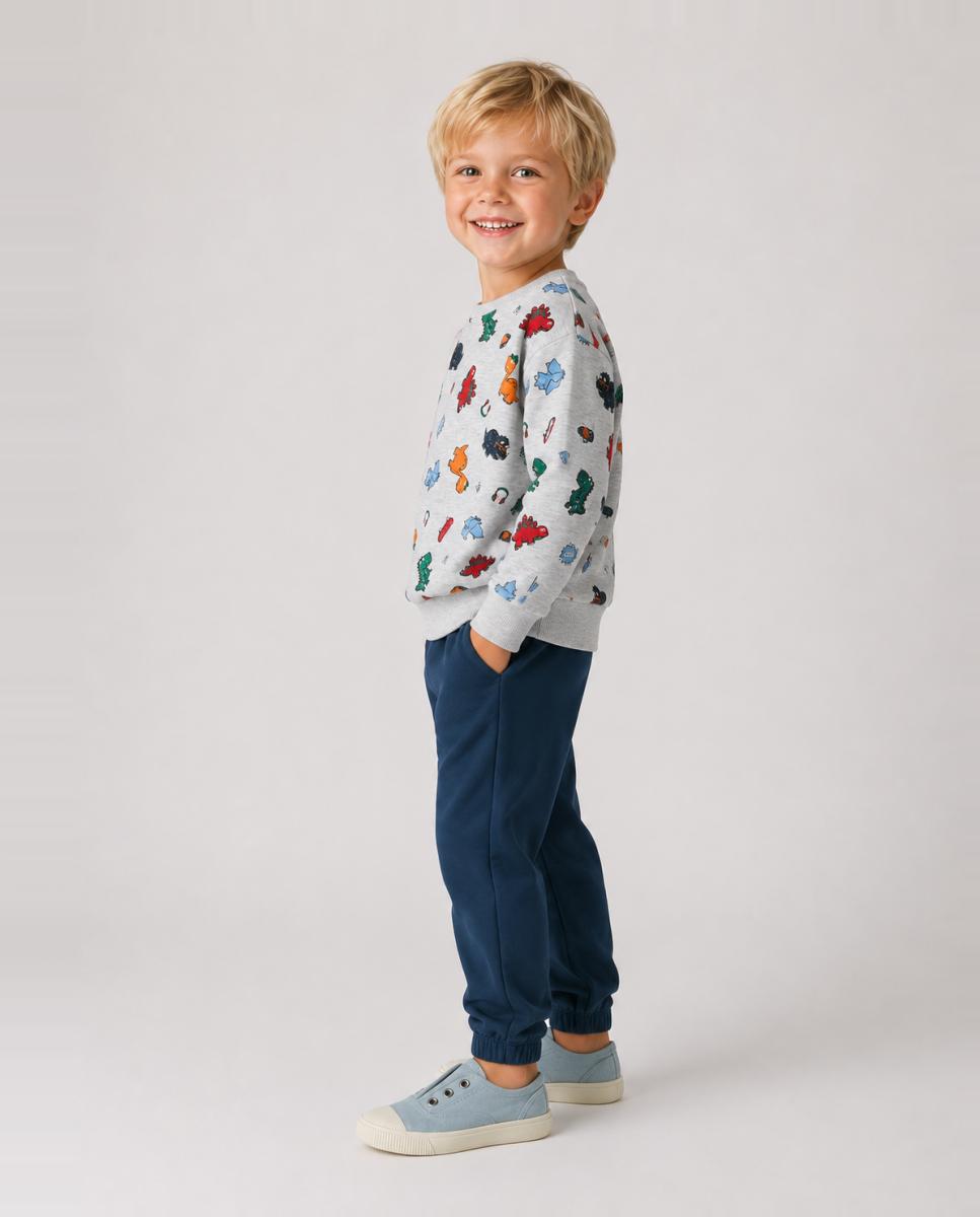 Sweatshirt com Dinossauros Cinzento-claro-2