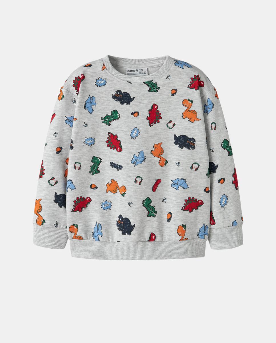 Sweatshirt com Dinossauros Cinzento-claro-3