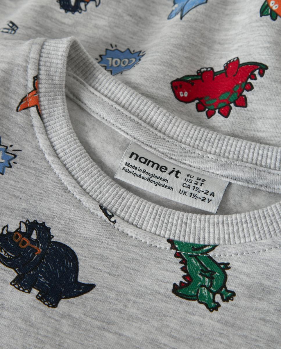 Sweatshirt com Dinossauros Cinzento-claro-5