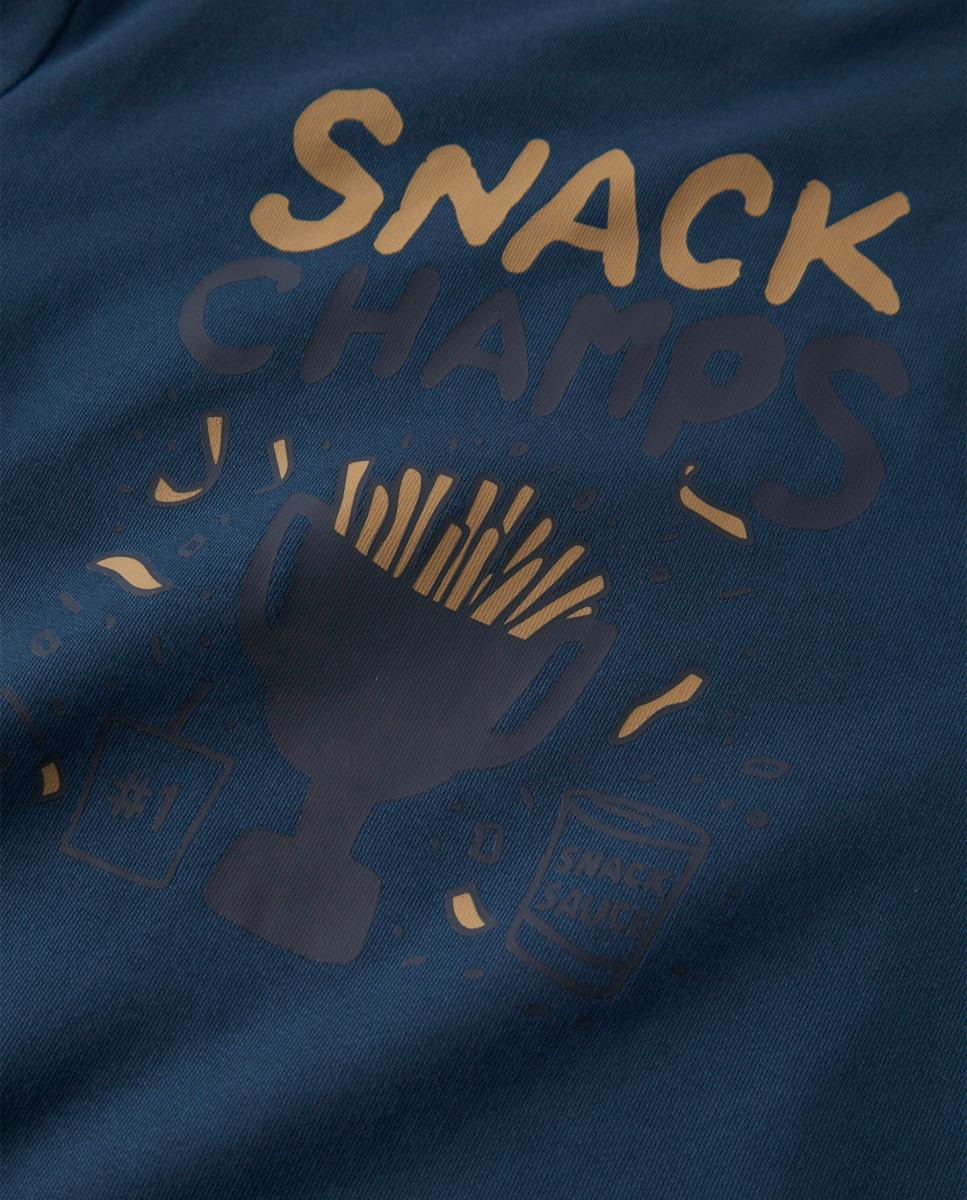 Sweatshirt com Estampado Traseiro Azul-4