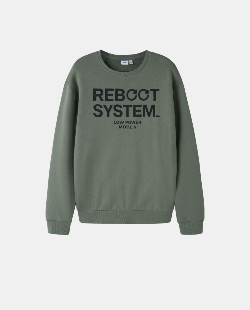 Sweatshirt com Estampado à Frente Verde-3