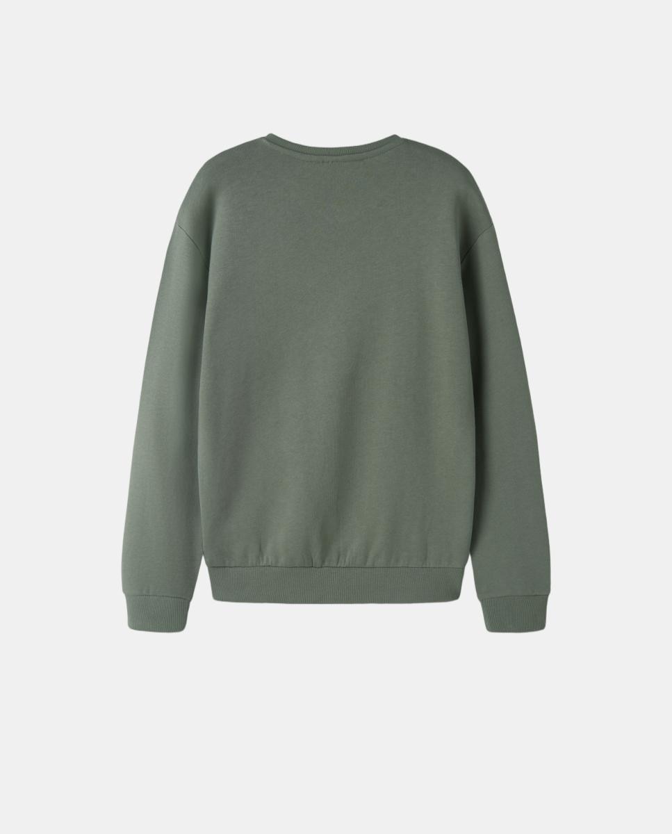 Sweatshirt com Estampado à Frente Verde-4