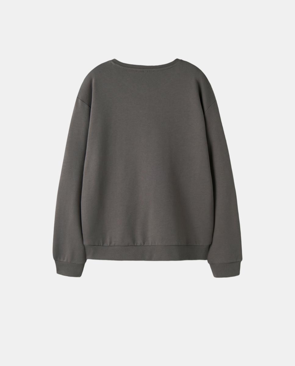 Sweatshirt com Estampado à Frente Cinzento-3