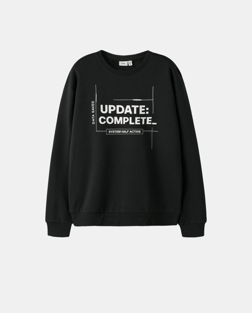 Sweatshirt com Estampado à Frente Preto-2