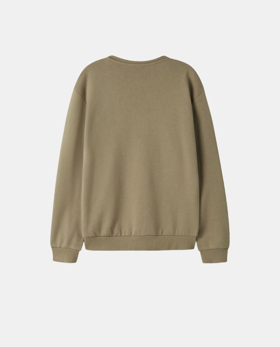 Sweatshirt com Estampado à Frente Castanho-3