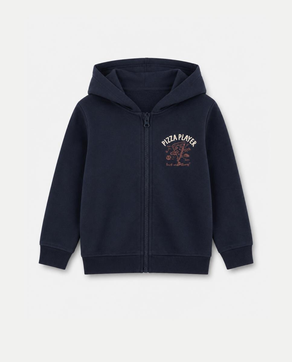 Sweatshirt com Fecho de Correr Azul-marinho-2