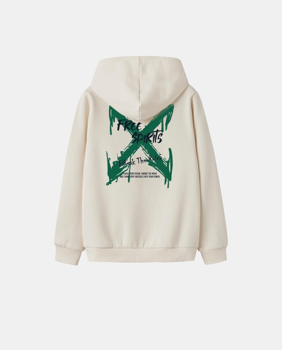 Sweatshirt com capuz Creme-2