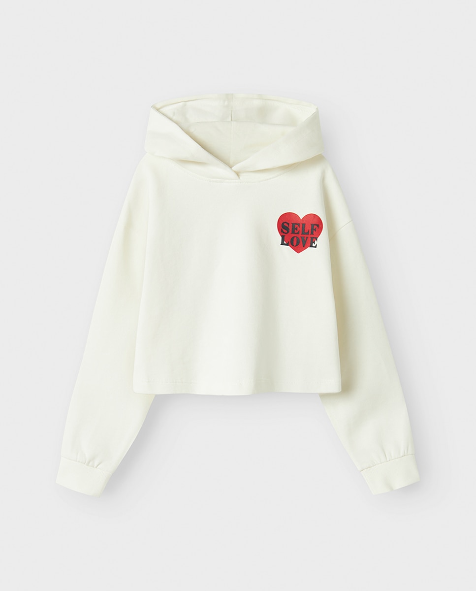Sweatshirt com capuz Branco-1