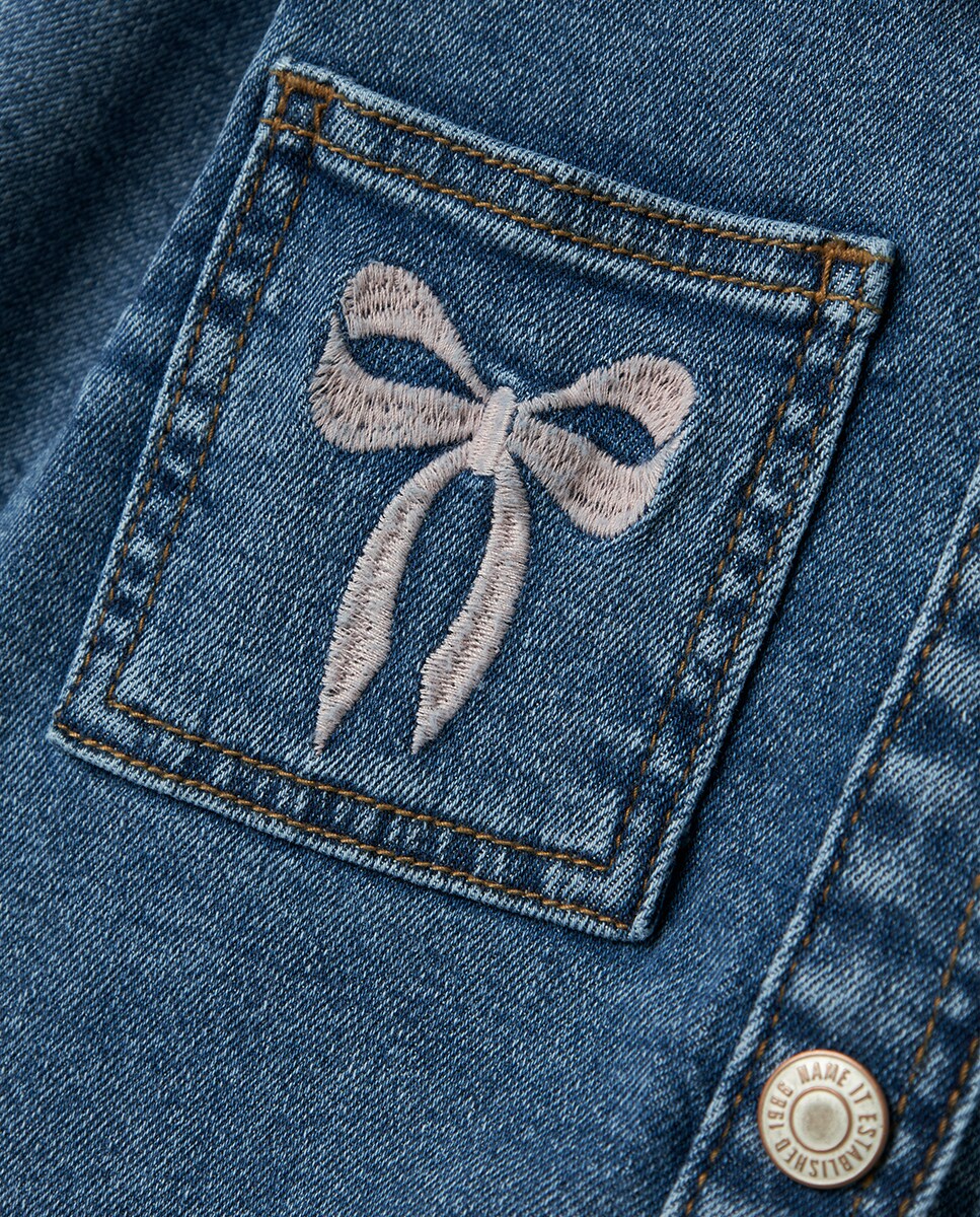 Blusão de Ganga com Detalhe Azul-3