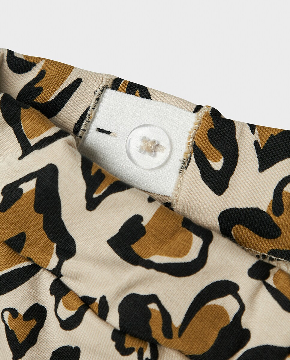 Calças Desportivas Lilo Stitch com Animal Print Taupe-3