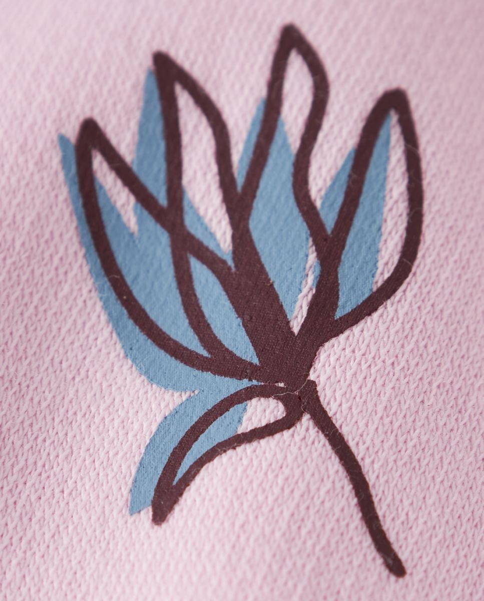 Sweatshirt com fecho-éclair e capuz Rosa-3