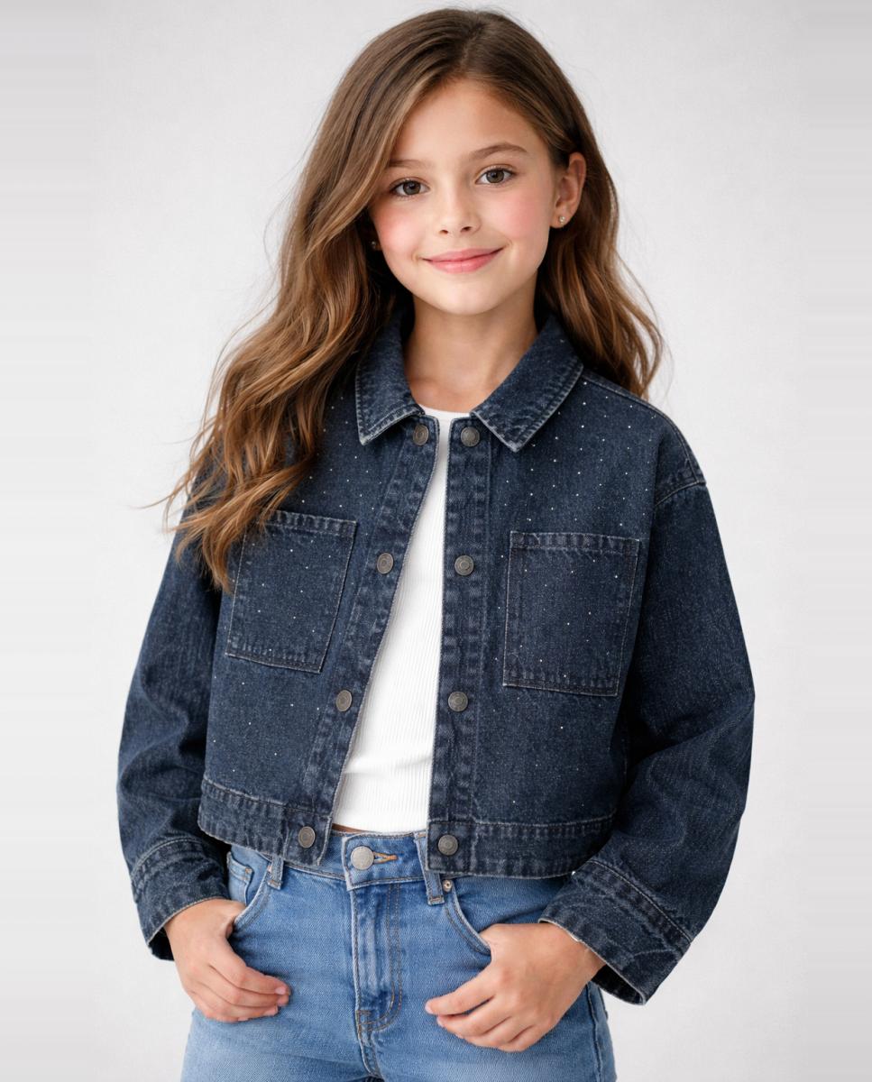 Casaco de Ganga com Detalhes Subtis Azul-1