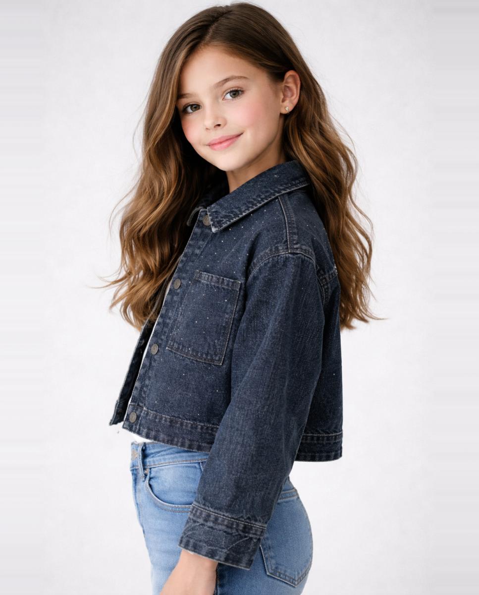 Casaco de Ganga com Detalhes Subtis Azul-2