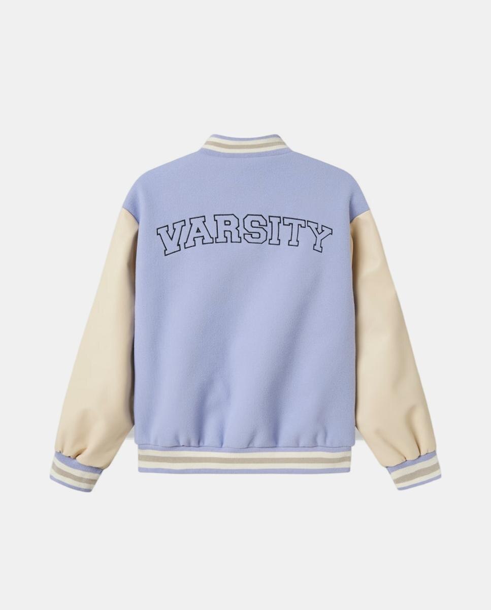 Blusão Bomber com Mangas em Polipele name it Azul-4