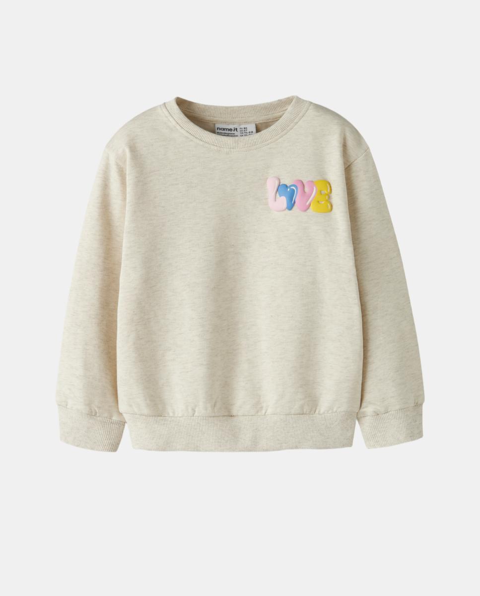 Sweatshirt com Estampado Traseiro Taupe-3