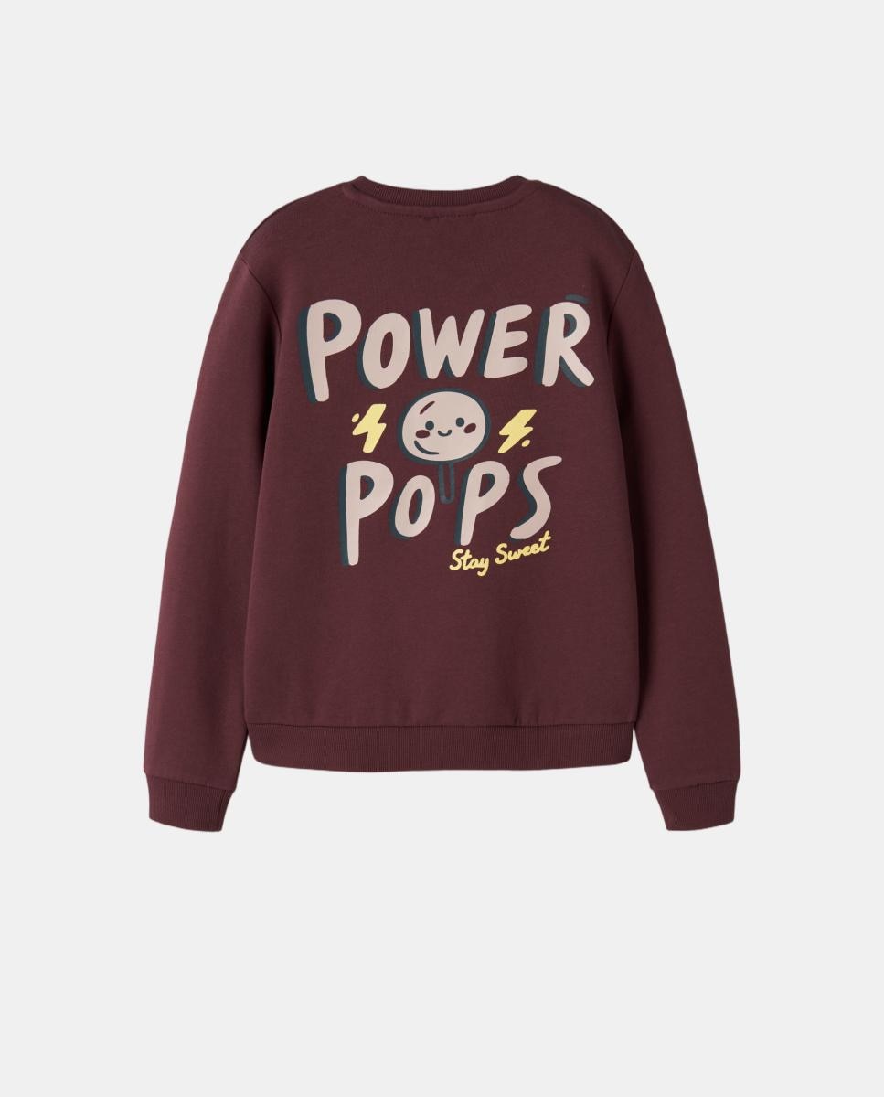 Sweatshirt com Estampado Traseiro Bordeaux-2