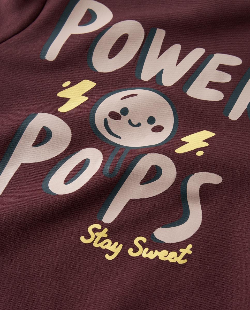 Sweatshirt com Estampado Traseiro Bordeaux-3