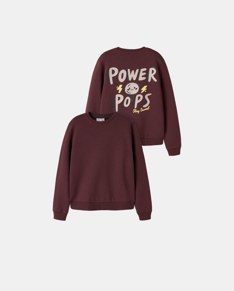 Sweatshirt com Estampado Traseiro Bordeaux-4