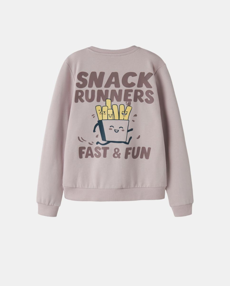 Sweatshirt com Estampado Traseiro Lilás-2