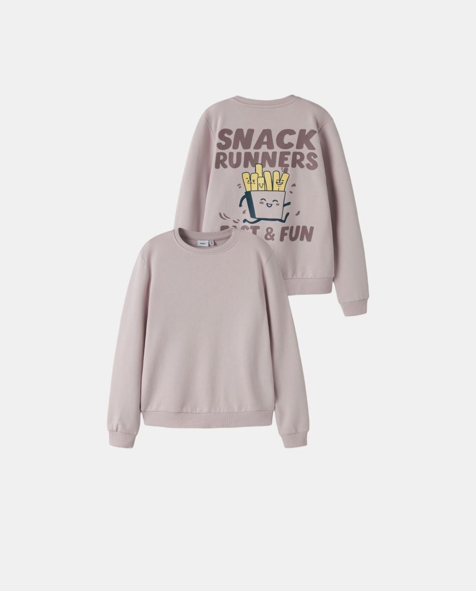 Sweatshirt com Estampado Traseiro Lilás-3