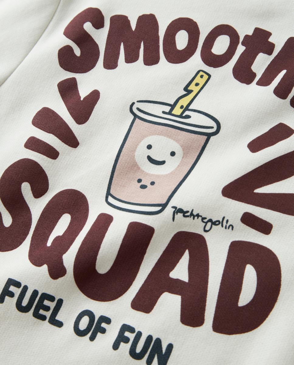 Sweatshirt com Estampado Traseiro Bege-3