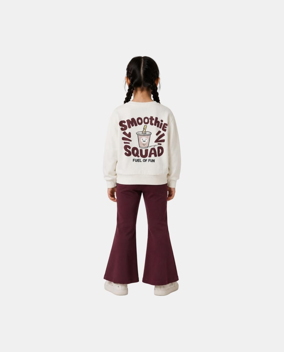Sweatshirt com Estampado Traseiro Bege-5