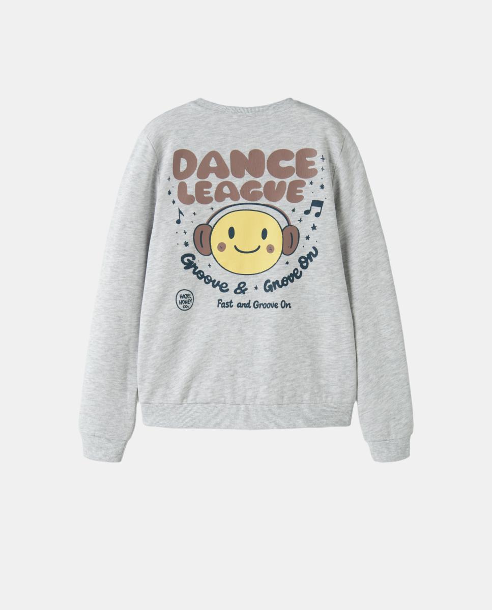 Sweatshirt com Estampado Traseiro Cinzento-claro-2