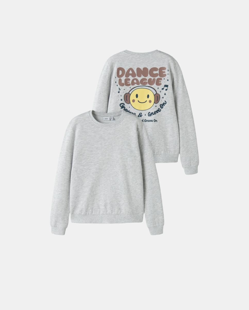 Sweatshirt com Estampado Traseiro Cinzento-claro-4