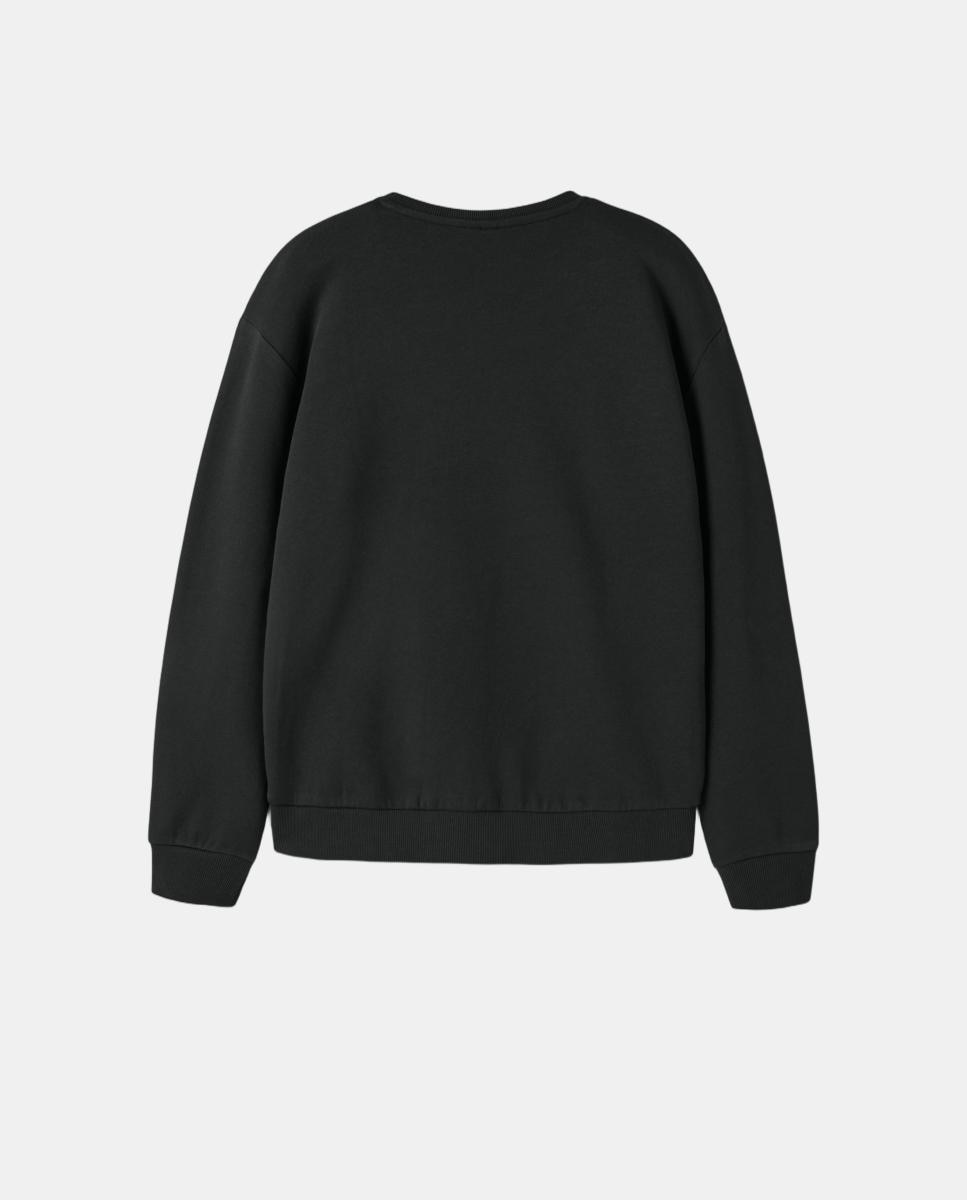 Sweatshirt com Estampado à Frente Preto-3