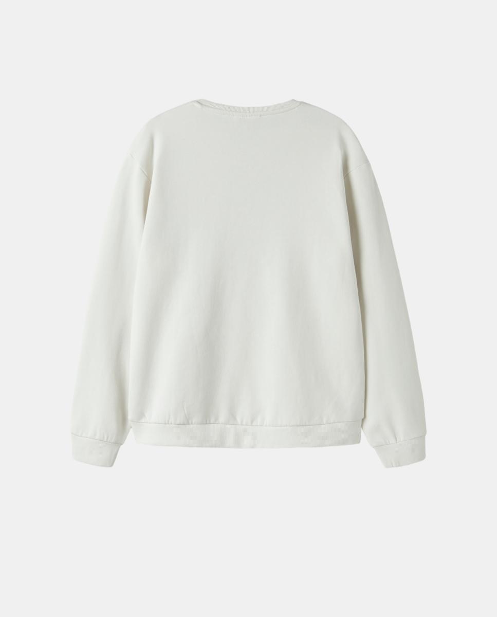 Sweatshirt com Estampado à Frente Bege-2