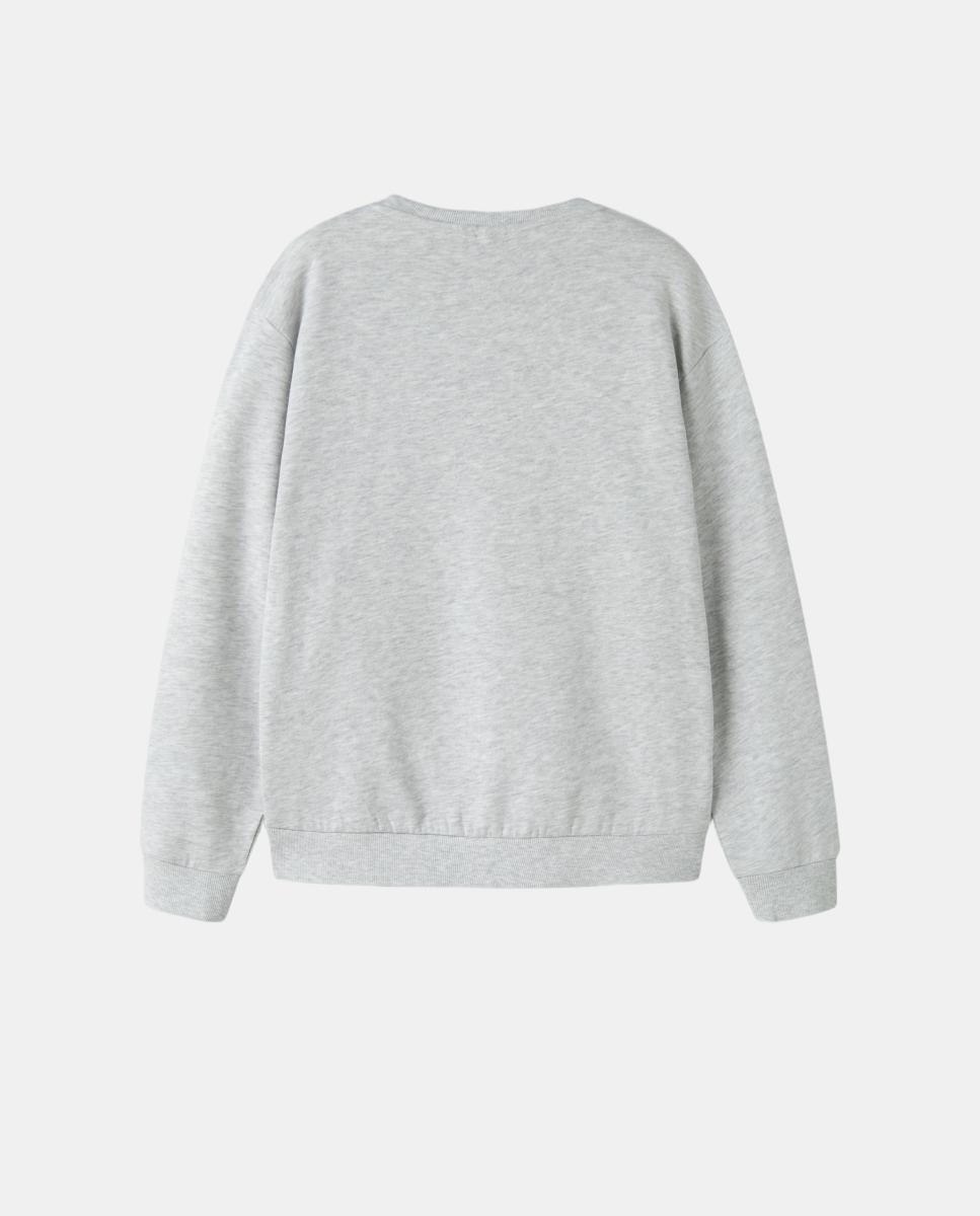 Sweatshirt com Estampado à Frente Cinzento-claro-2