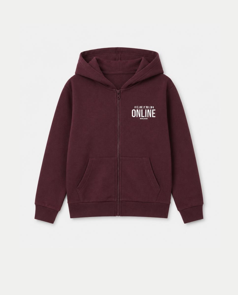 Sweatshirt com fecho-éclair Bordeaux-2