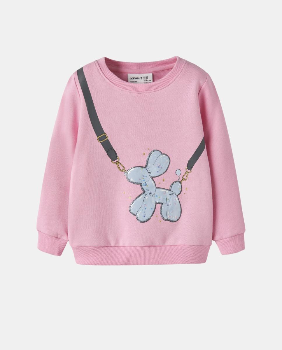 Sweatshirt de Menina com Detalhe 3D Rosa-3