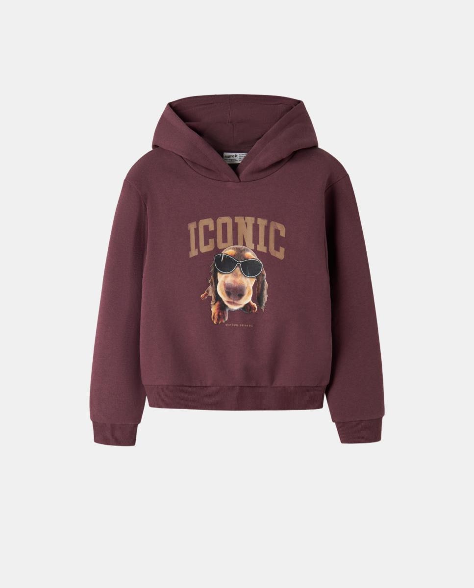 Sweatshirt de Cão Salsicha com Capuz Bordeaux-2