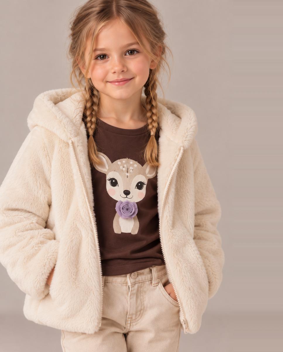 Imagen 1 de Abrigo tedy de niña Beige