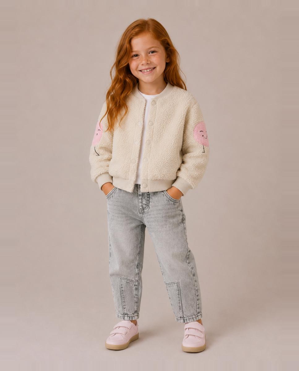 Chaqueta teddy de niña - name it - Beige Beige-1