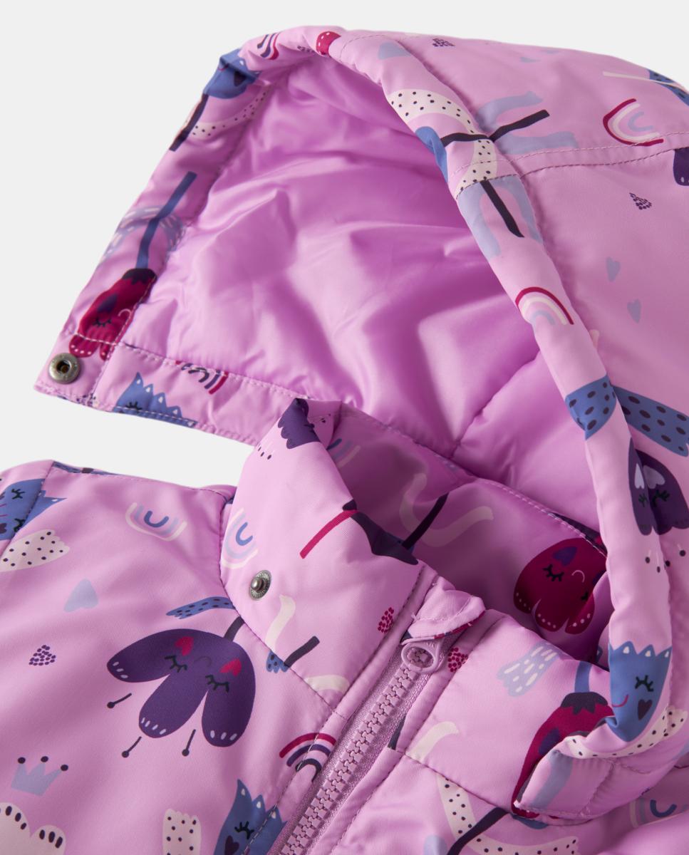 Sobretudo com Tulipas para Menina Rosa-5