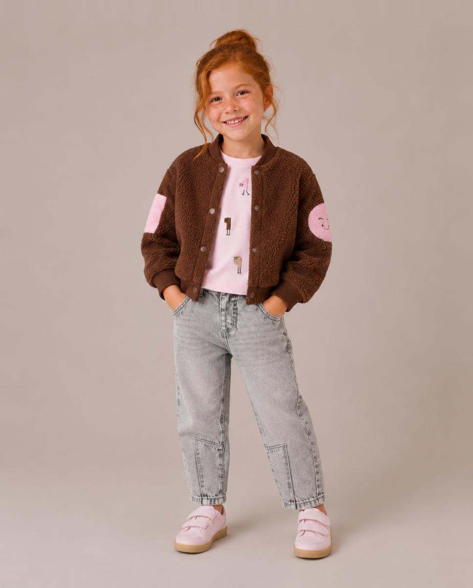 Imagen 0 de Chaqueta teddy de niña Marrón oscuro