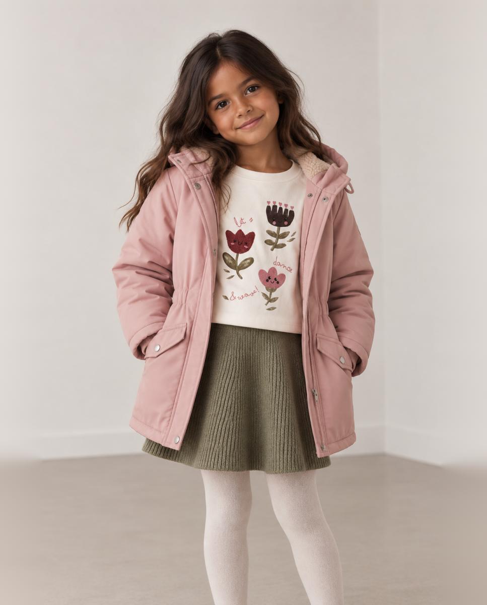 Chaquetón de niña con cremallera - name it - Rosa Rosa-1