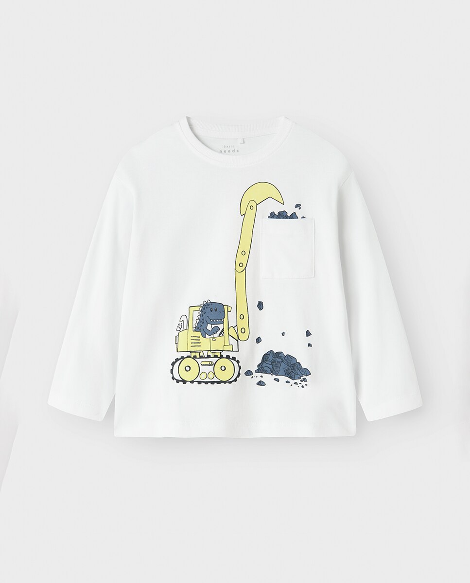 Camisola de manga comprida Branco-1