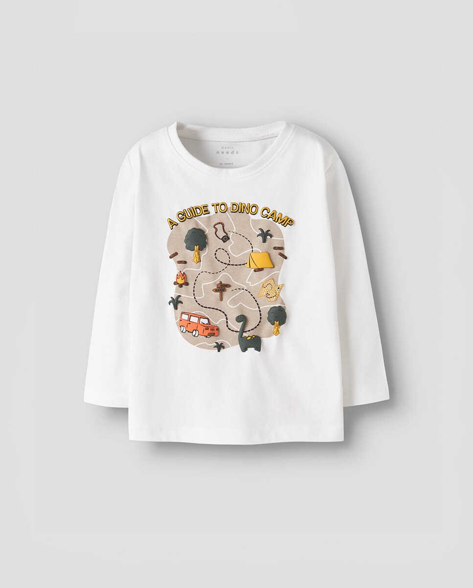 T-shirt com Estampado Branco-1