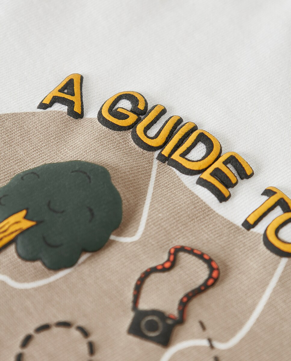 T-shirt com Estampado Branco-3