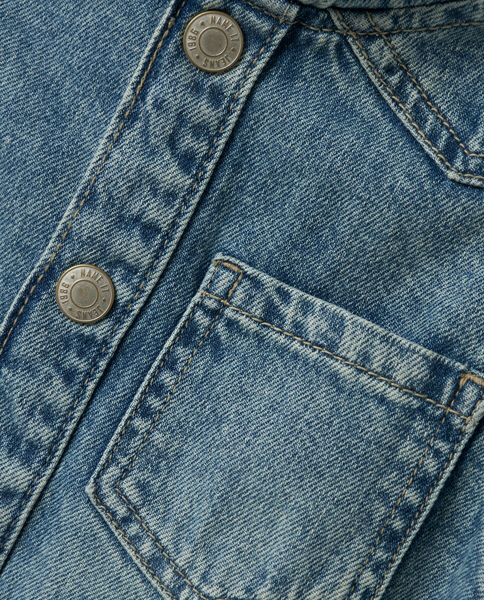 Sobrecamisa de Ganga com Capuz Azul-marinho-5