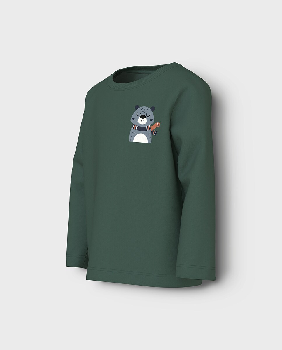 T-shirt com Estampado Verde-2