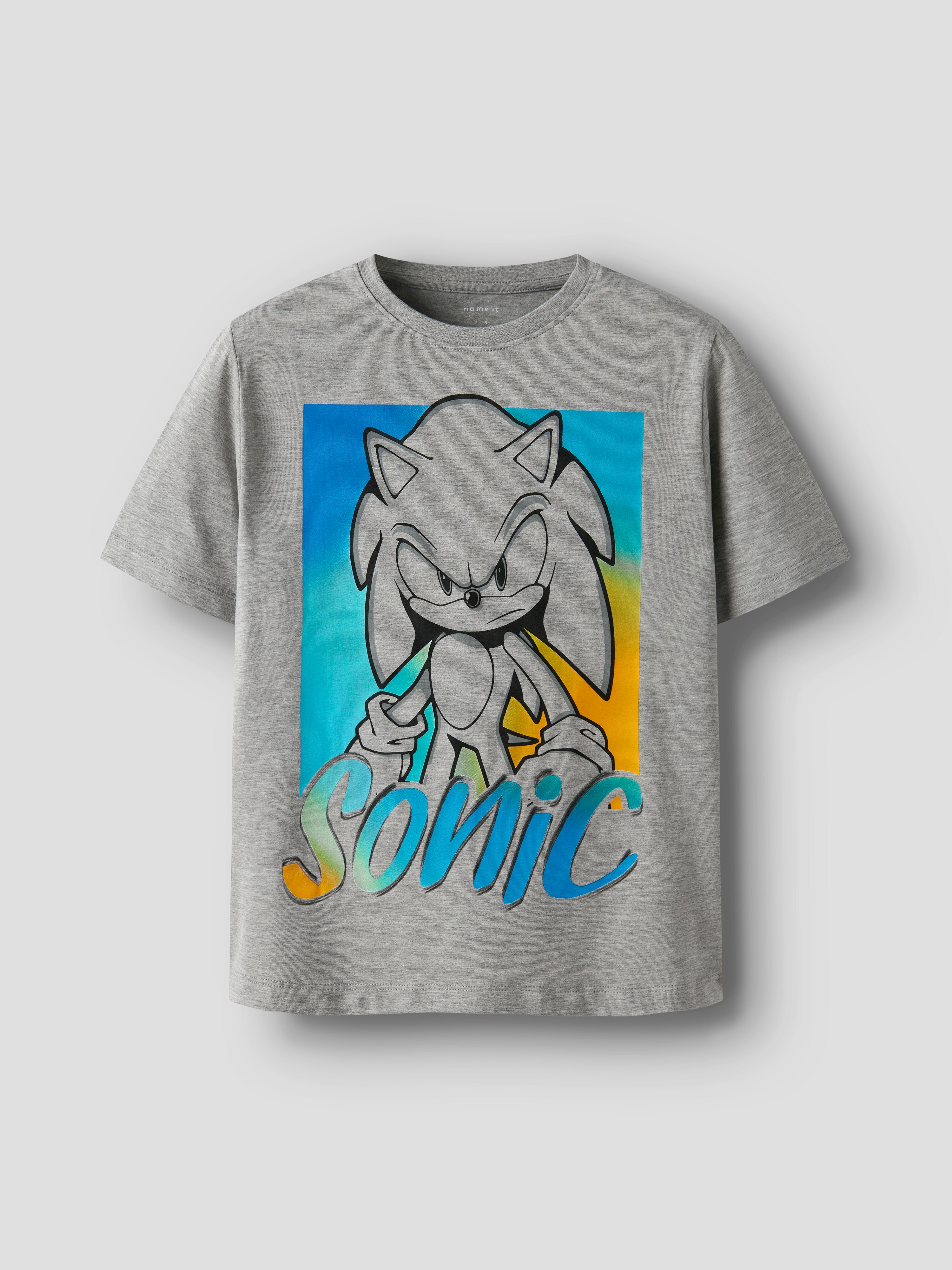 T-shirt Sonic de Manga Curta name it Cinzento-2