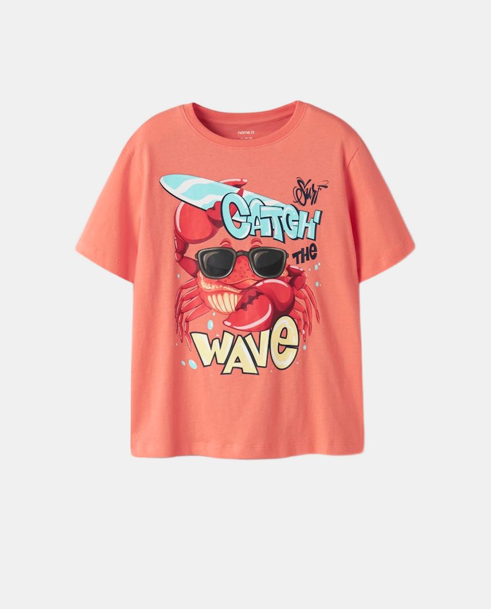 Camiseta de manga corta - name it - Blanco Rojo-1